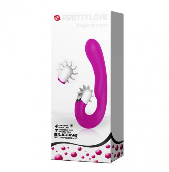 PRETTY LOVE - Magic Tongue Smart Licking Wheel Vibrator (Chargeable - Purple)